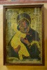 Владимирская икона Божией Матери в кружевном окладе в храме Святого Апостола и Евангелиста Иоанна Богослова.
