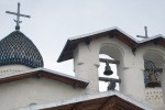 Звонница и купол церкови Покрова и Рождества Богородицы. XIV - XVI век. Псков.